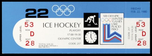 1980 Winter Olympics Ticket Miracle On Ice